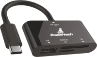 Powertech Usb-C To Usb / Multi Card Reader Black