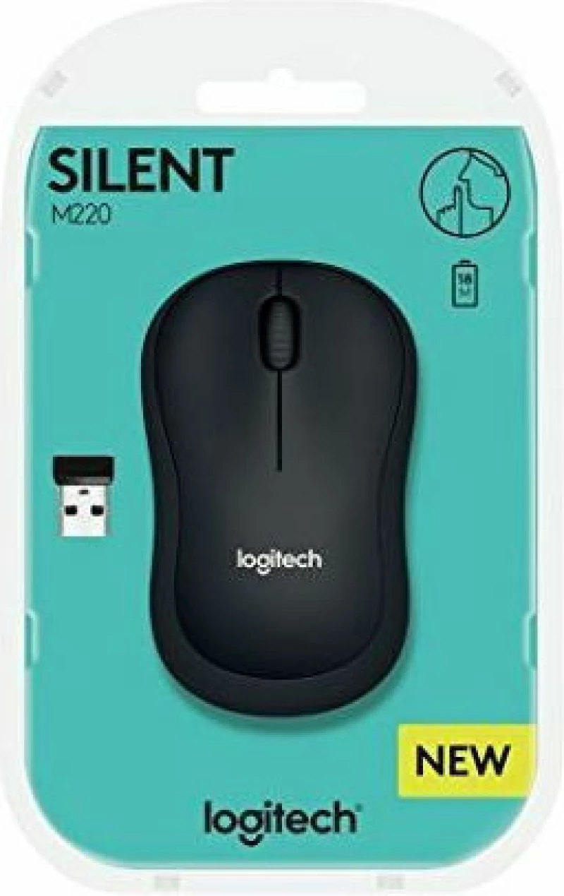 Logitech M220 Silent Ασύρματο Ποντίκι Black