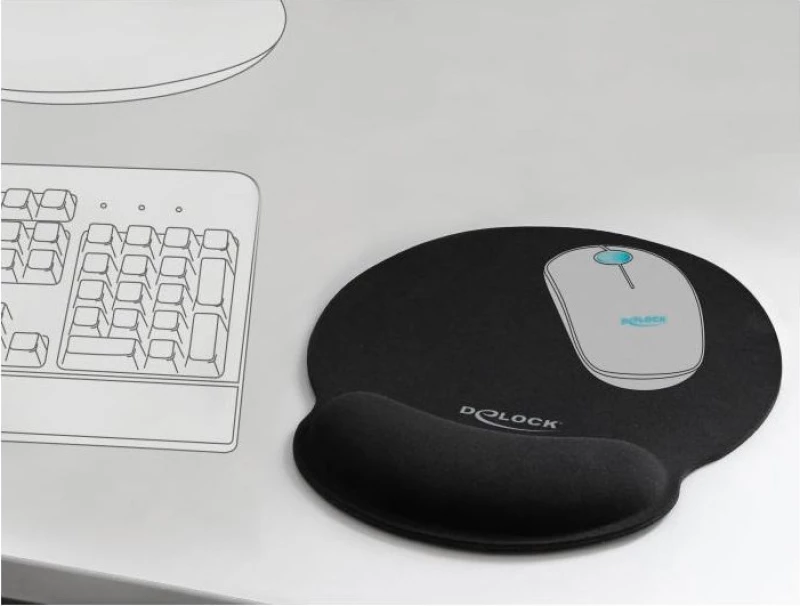 DeLOCK 12559 επιφάνεια ποντικιού (mouse pads) Μαύρος (Μαύρο)