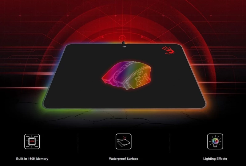 Bloody Gaming Mousepad Bld-Mp-50Rs, Με Rgb Led Backlit, 35.8X25.6Cm