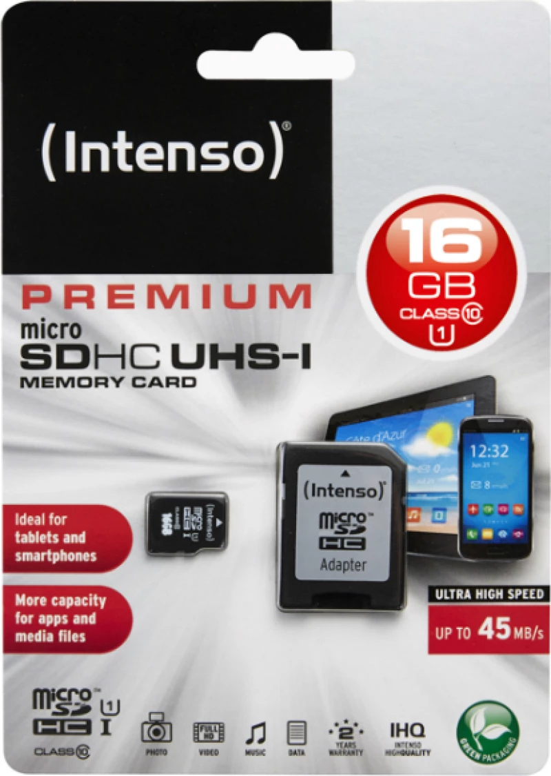Intenso microSDHC 16GB U1 with Adapter