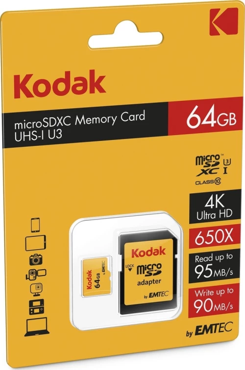 Kodak SDHC 64GB U3 With Adapter