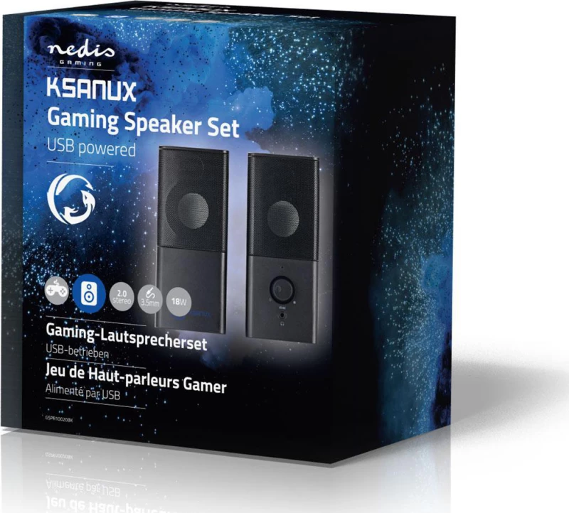 Nedis Gspr10020Bk Gaming Speakers 2.0 Usb Powered 3.5Mm Jack 18 W Nedis