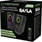 Esperanza Ηχεία Stereo Baila 2.0 Egs103, 2X3W, 3.5Mm, Μαύρα