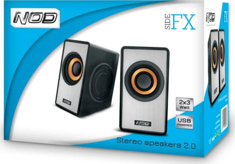 Nod Sidefx Spk-003 Speaker 2.0 2X3W,Black/Silver Nod
