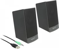 Delock Ηχεία 2.0 27001, Stereo, Usb & 3.5Mm, Μαύρα