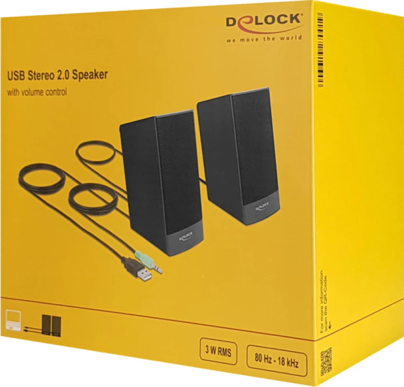 Delock Ηχεία 2.0 27001, Stereo, Usb & 3.5Mm, Μαύρα