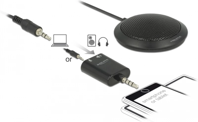 DeLOCK 65873 μικρόφωνο Table microphone Μαύρος (Μαύρο)