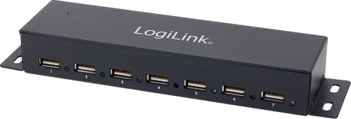 USB Hub 7 Θυρών LogiLink metall LED-Anzeige m. Netzteil