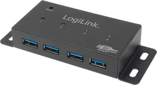 Usb Hub Logilink Usb 3.0 Metal Power Supply 4 Θυρών