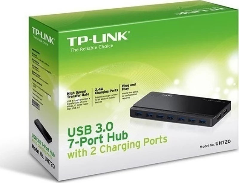 Tp-Link Uh720 Usb 3.0 7-Port Hub V3 With 2 Charging Ports