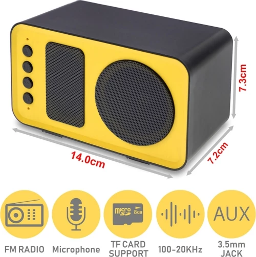 KB10 Ηχείο Bluetooth με Ραδιόφωνο Yellow