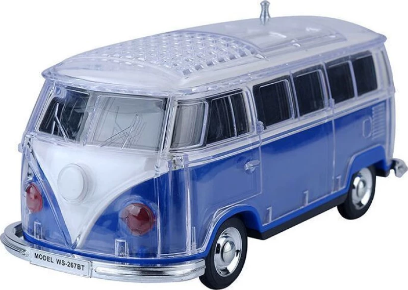 Mini Bus WS-267BT Ηχείο Bluetooth 6W με Ραδιόφωνο Blue
