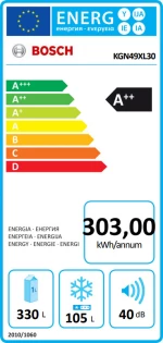 Bosch KGN49XL30 Ψυγειοκαταψύκτης NoFrost Inox