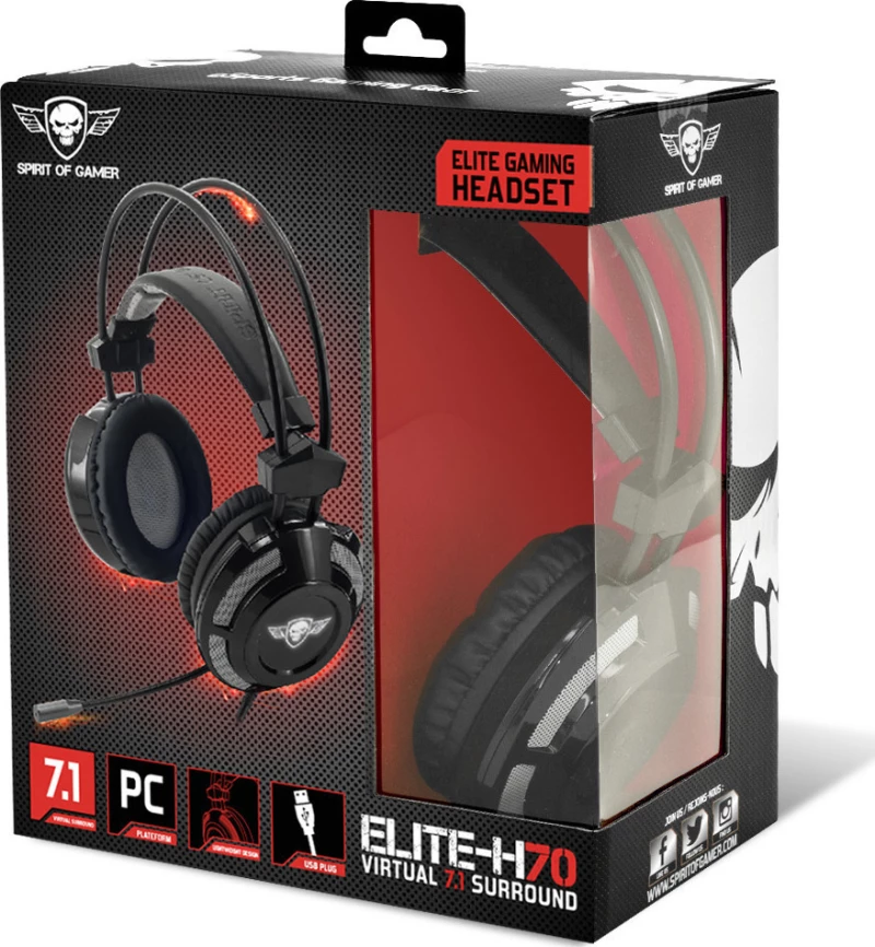 Spirit of Gamer Elite H70 Over Ear Gaming Headset (USB)
