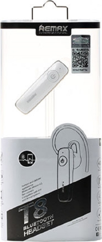 Remax RB-T8 Earbud Bluetooth Handsfree Λευκό