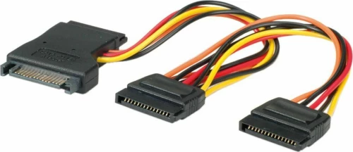 Roline 15-Pin Sata - 2x 15-Pin Sata Cable 0.15m Μαύρο (11.03.1041)