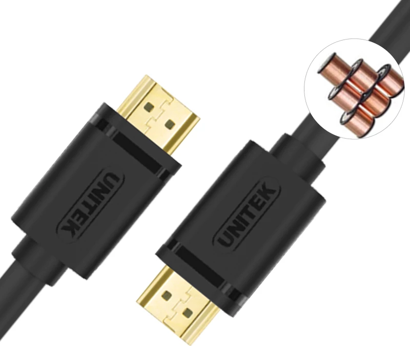 Unitek HDMI 2.0 Cable HDMI male - HDMI male 2m Μαύρο