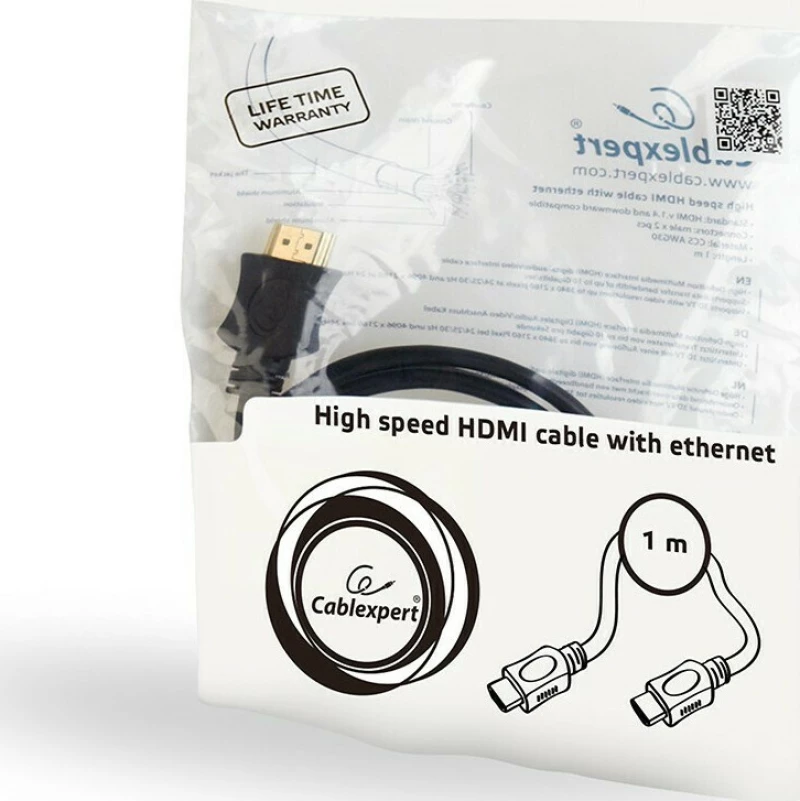 Cablexpert HDMI 1.4 Cable HDMI male - HDMI male 1.8m Μαύρο