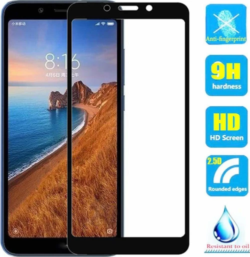 Full Glue Full Face Tempered Glass Black (Redmi 7A)