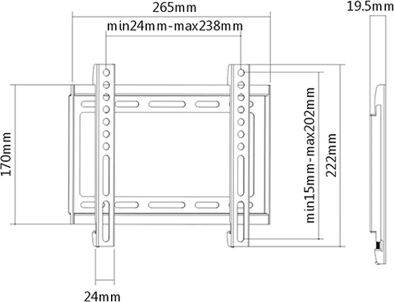 Brateck Επιτοίχια έως 42" και 35kg