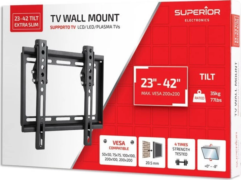 Superior 23-42 Tilt Extra Slim TV Επιτοίχια έως 42" και 35kg