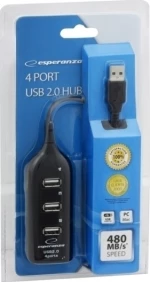 Esperanza EA116 interface hub 480 Mbit/s Black