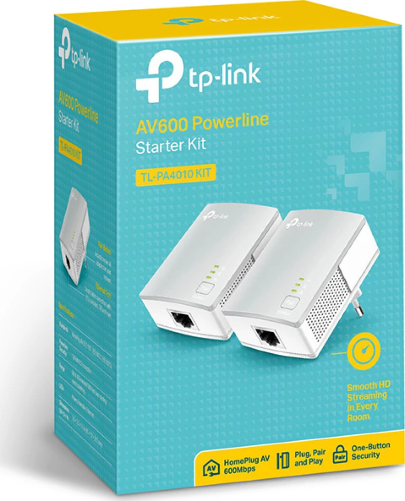 Tp-Link Tl-Pa4010Kit Av600 Powerline Starter Kit, V3