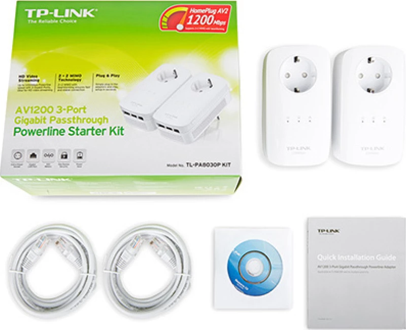 Powerline Tp-Link Tl-Pa8030P Kit Pt/3Ge/1200 V1