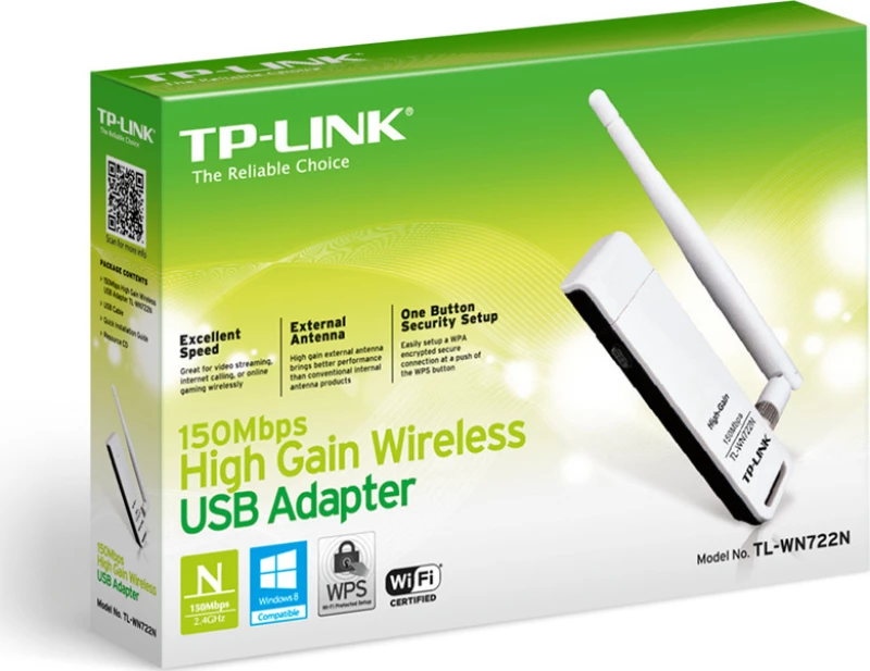 Tp-Link 150Mbps High Gain Wireless Usb Adapter (Tl-Wn722N) V3