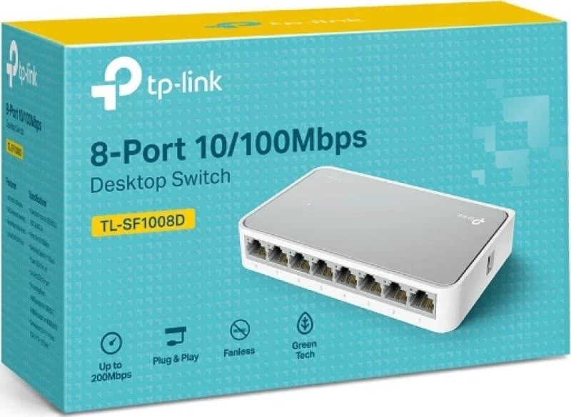 TP-Link TL-SF1008D v11.0, 8-port 10/100Mbps mini Desktop Switch