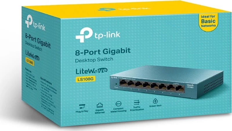 Tp-Link 8-Port 10/100/1000Mbps Desktop Switch V1 (Ls108G) V1
