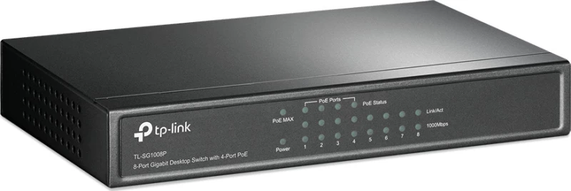 Tp-Link 8-Port Gigabit Desktop Switch Tl-Sg1008P, 4-Port Poe, Ver. 3.0