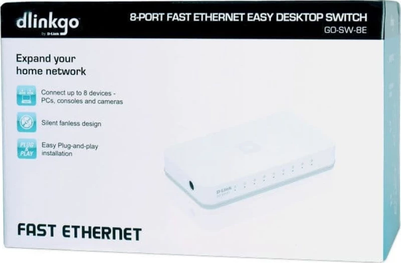 D-Link GO-SW-8E/E μεταγωγέας δικτύου Μη διαχειρίσιμος Fast Ethernet (10/100) Λευκός (Άσπρος)