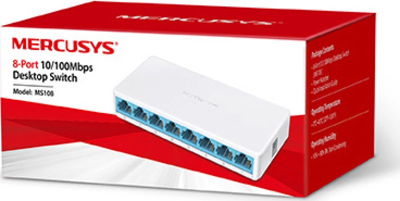 Switch Lan 8 Θυρών 10/100M Mercusys Ms108