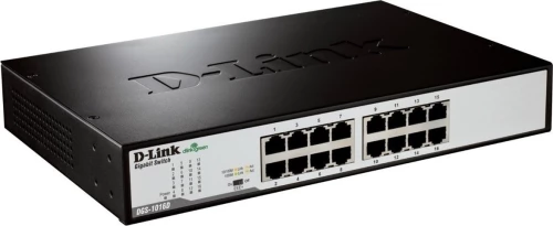 D-Link DGS-1016D/E μεταγωγέας δικτύου Μη διαχειρίσιμος Μαύρος (Μαύρο), Μεταλλικός
