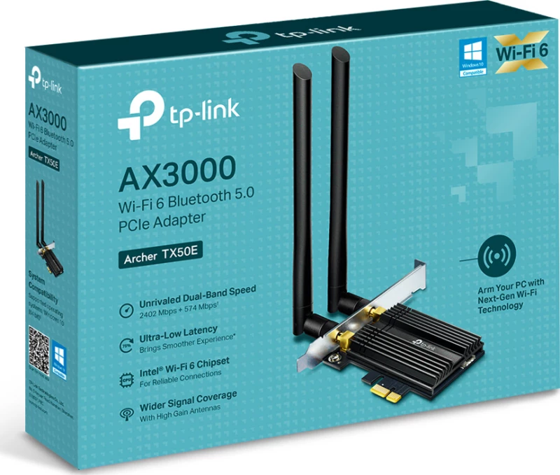 Tp-Link Ax3000 Wi-Fi 6 Bluetooth 5.0 Pcie Adapter