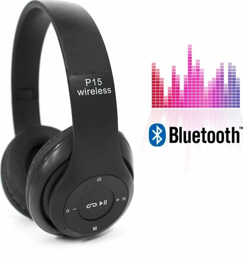 Future Elegant Wireless Headphones Flexible Noise Cancellation Musics Headphone P15, σε μαύρο χρώμα