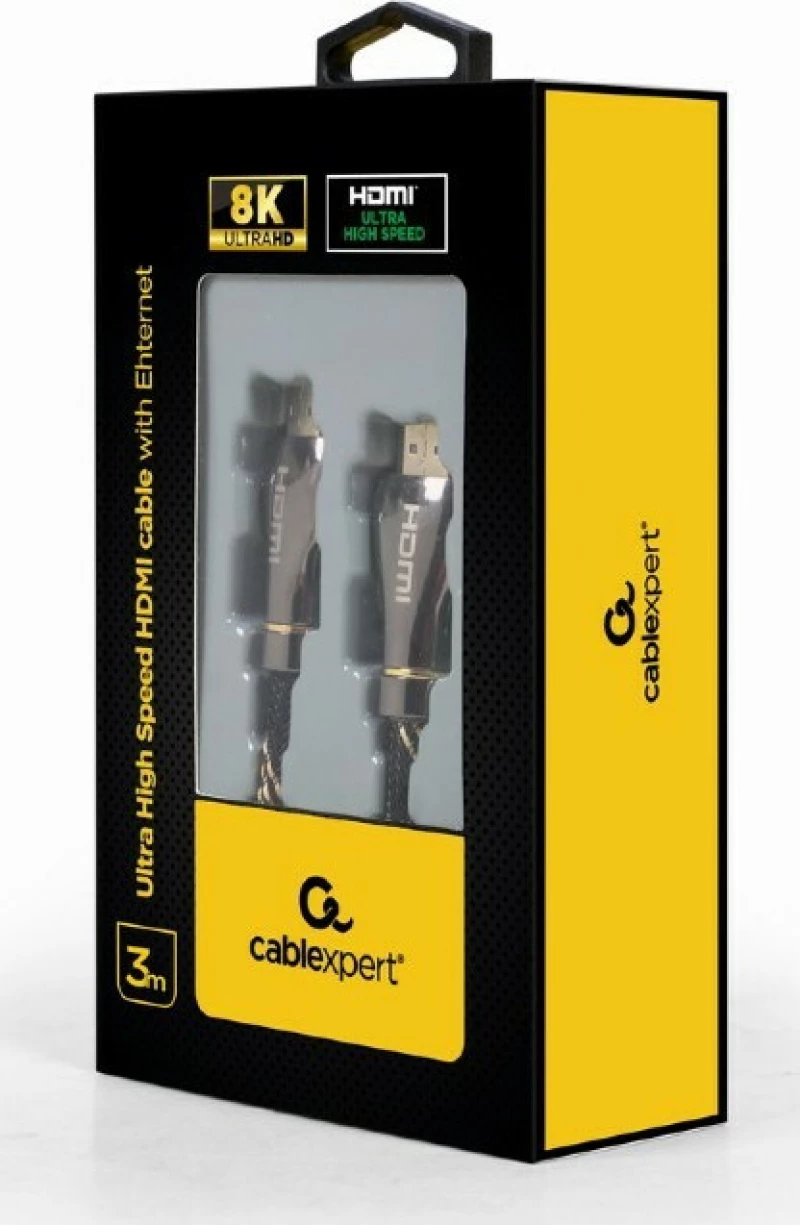 Gembird HDMI 2.1 Braided Cable HDMI male - HDMI male 3m Μαύρο