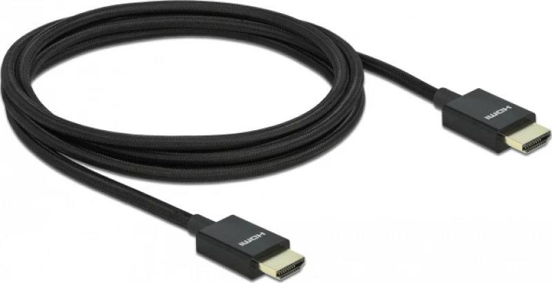 DeLock HDMI 2.1 Braided Cable HDMI male - HDMI male 2m Μαύρο