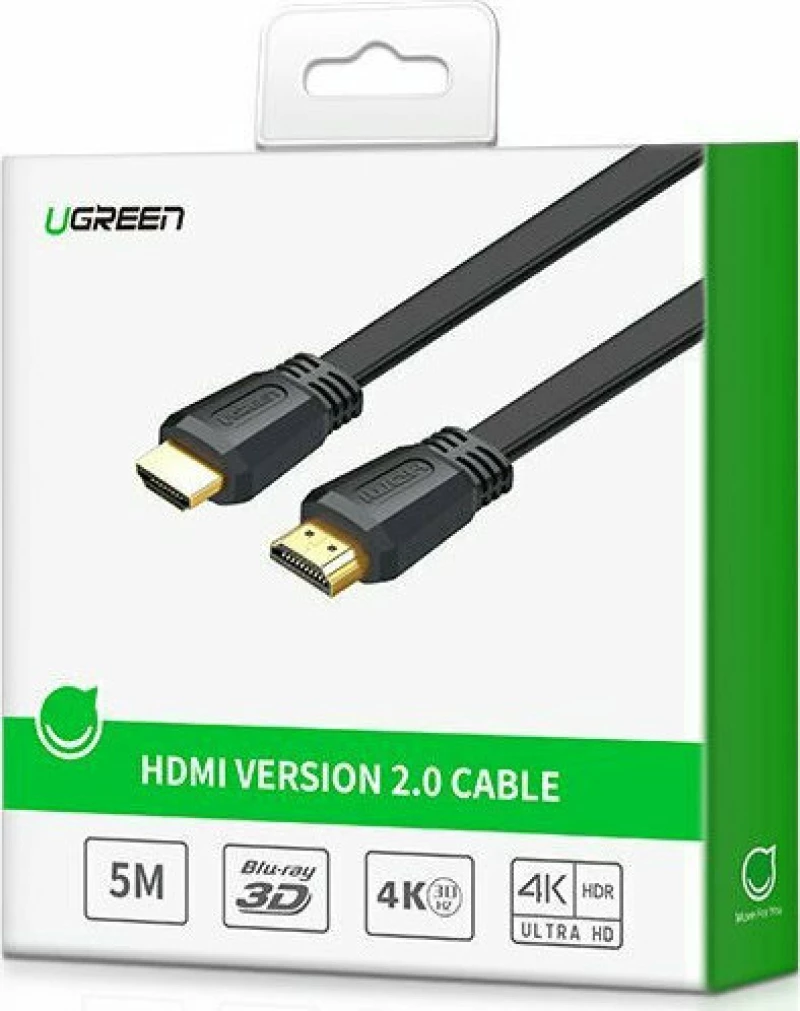 Ugreen HDMI 2.0 Braided Cable HDMI male - HDMI male 3m Μαύρο