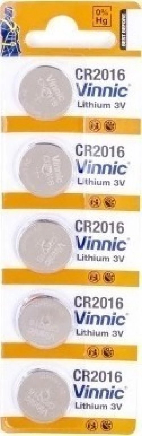 Buttoncell Vinnic Cr2016 3V Τεμ. 5 Με Διάτρητη Συσκευασία