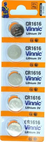 Buttoncell Vinnic Cr1616 3V Τεμ. 5 Με Διάτρητη Συσκευασία