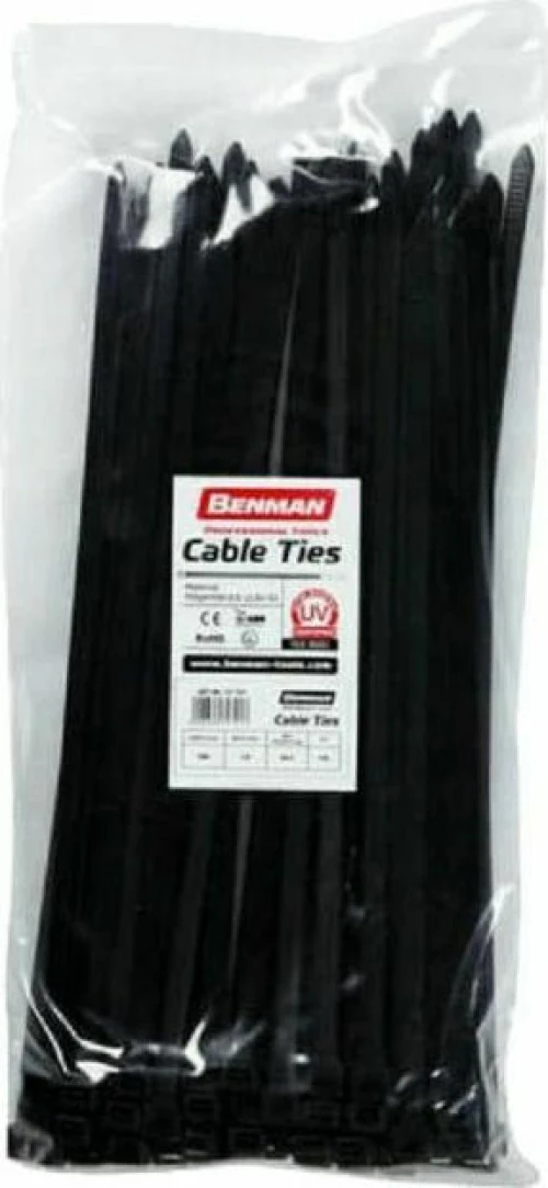 Benman Δεματικά Καλωδίων 370x7.6 Μαύρο 100τμχ