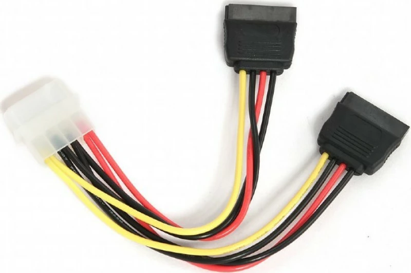 Cablexpert 4-Pin Molex male - 2x 15-Pin Sata female Cable 0.15m (CC-SATA-PSY)