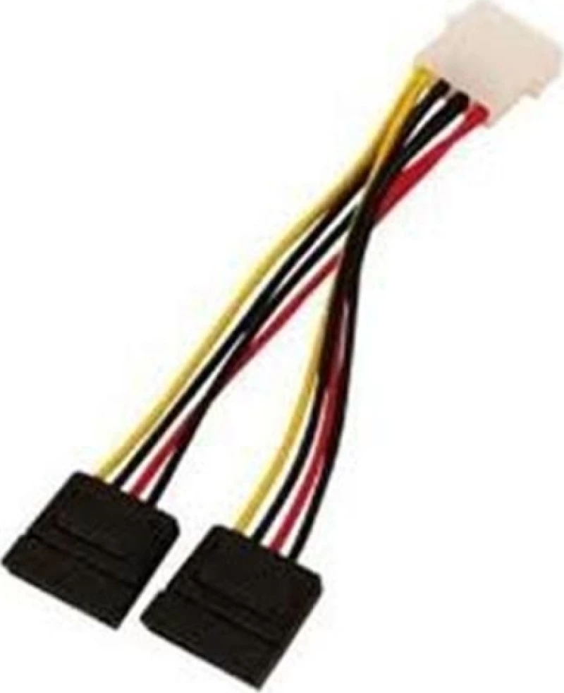 LogiLink 4-Pin Molex male - 2x 15-Pin Sata male Cable 0.15m (CS0007)