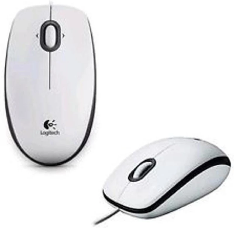 Logitech B100 Ενσύρματο Ποντίκι Λευκό