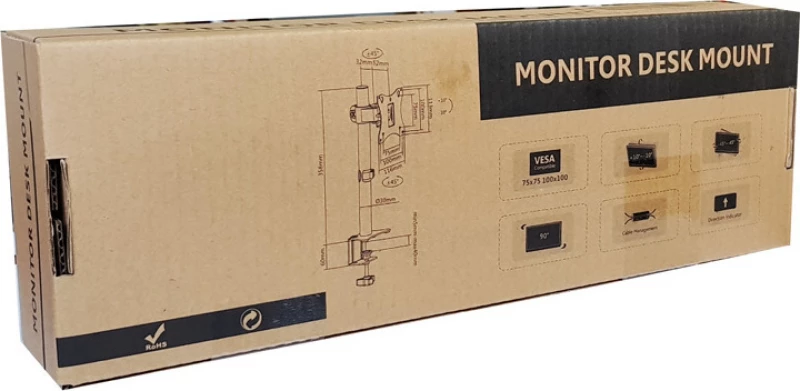 Brateck Βάση Για Monitor/Tv 17"-27" Γραφείου Μάυρη Maxvesa:100 7Kg Ldt24-C01