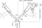 Brateck Βάση Γραφείου Για 2 Monitors 13" - 27", 2 - 6.5Kg Ldt13-C024