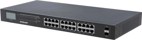 Network Switch Intellinet 16-Port Gigabit PoE+ LCD-Anzeige 19" 2xSFP